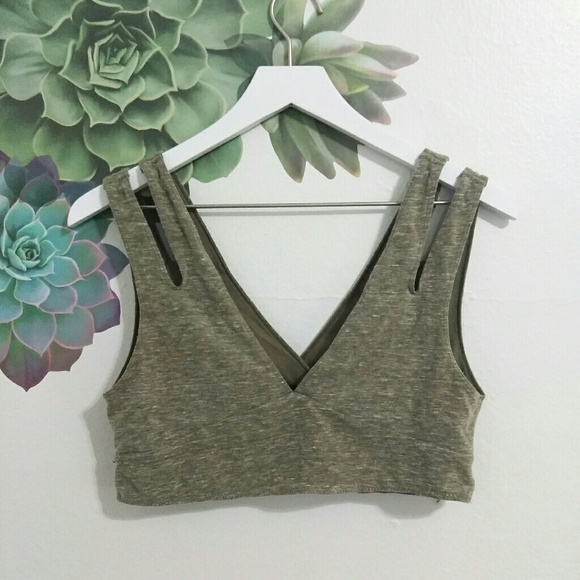 Free People Olive Green Lace Panel Bralette - Picture 2 of 3